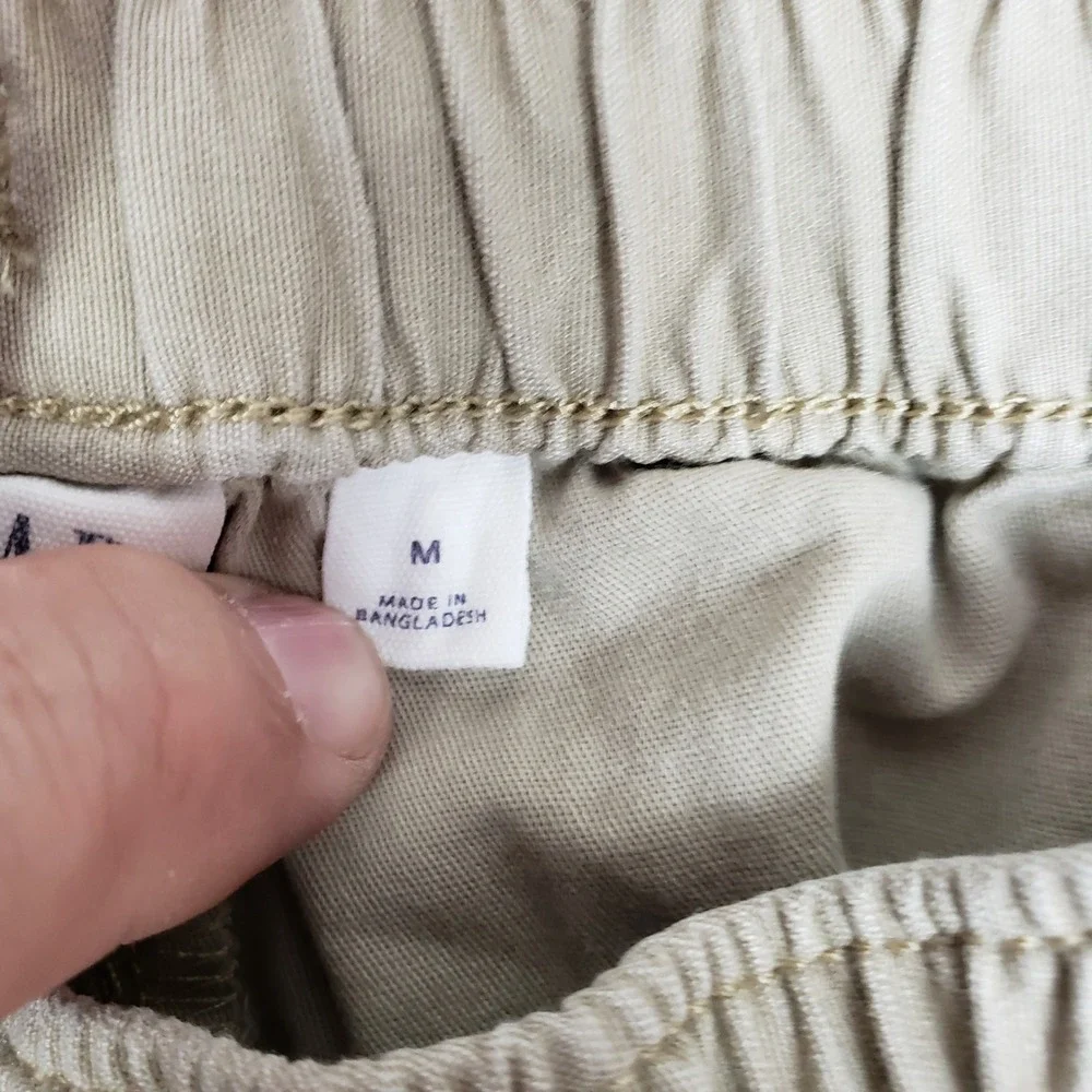 GAP Kids Sz M Drawstring Waist Jogger‎ Pants Beige Tan Casual Neutral Athleisure